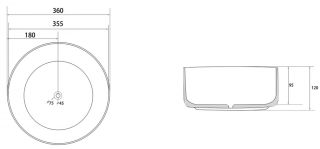 Раковина ABBER Bequem AC2108MBB 36см бежевый матовый